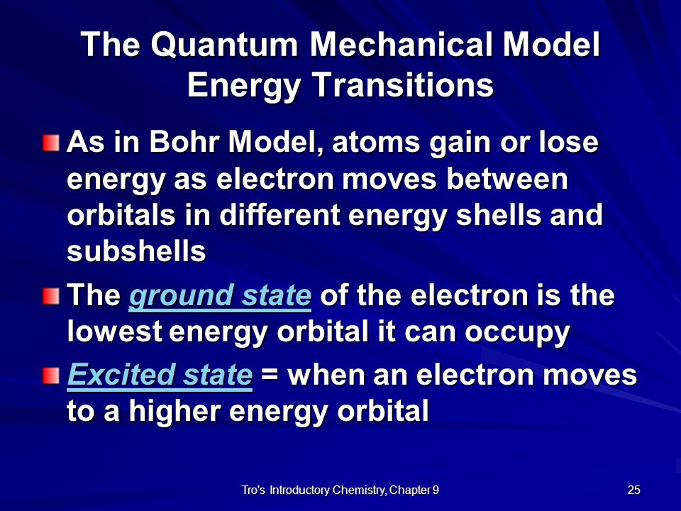 The Quantum Mechanical Model Energy Transitions