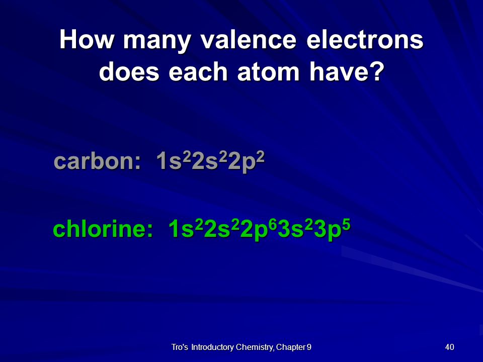 How many valence electrons does each atom have