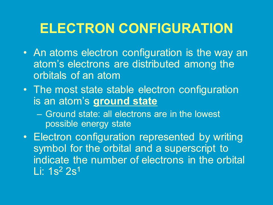 ELECTRON CONFIGURATION