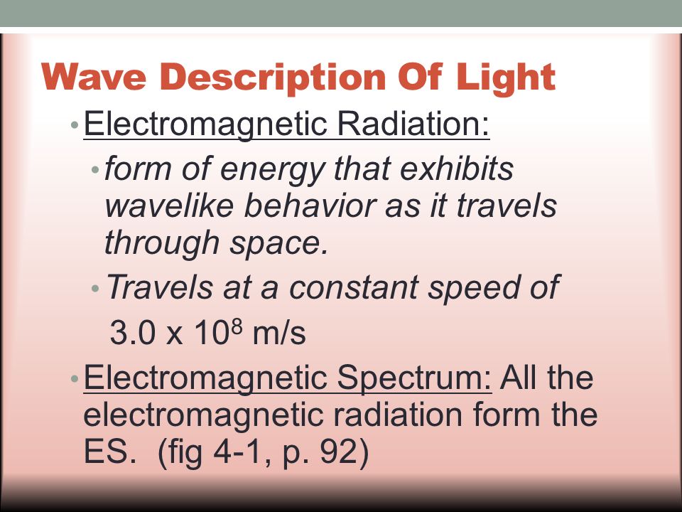 Wave Description Of Light