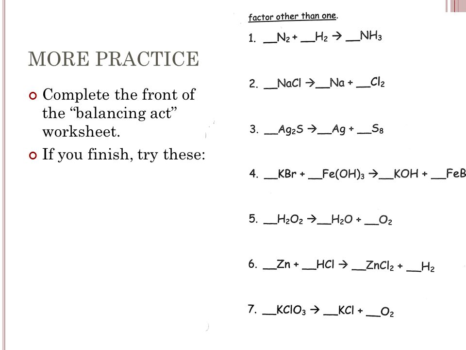 Balancing act worksheet answers