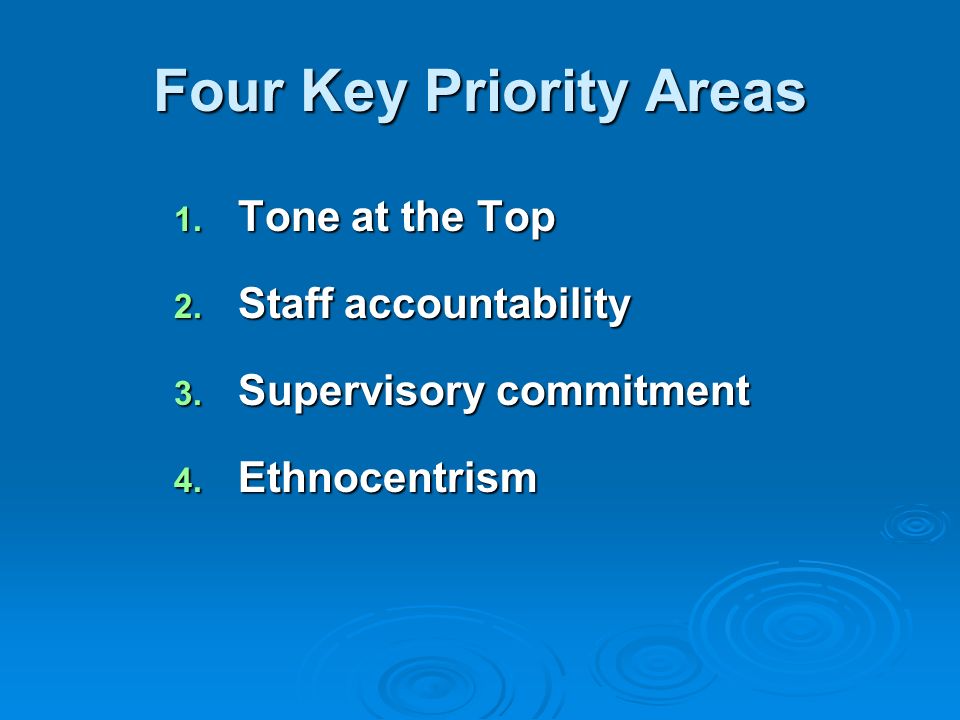 Four Key Priority Areas