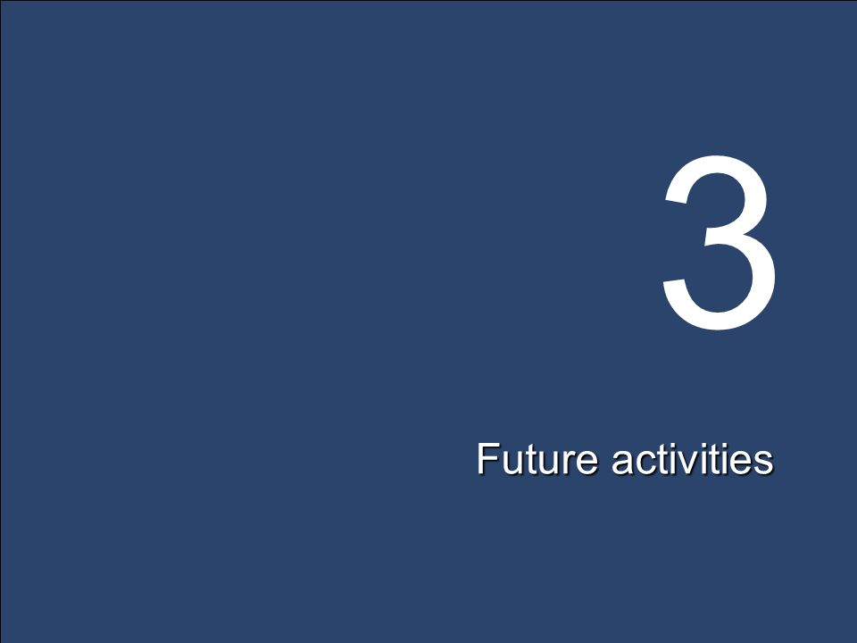 3 Future activities