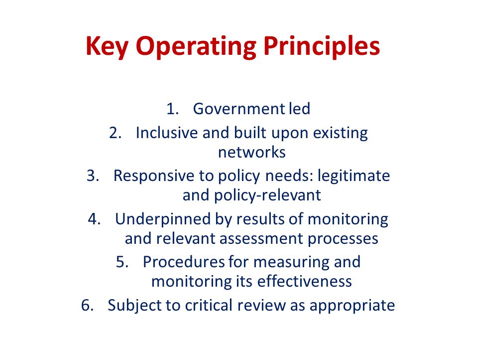Key Operating Principles