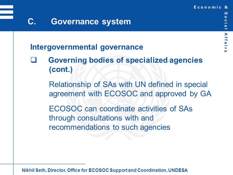 C. Governance system Intergovernmental governance