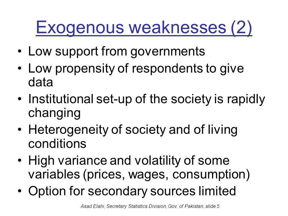 Exogenous weaknesses (2)