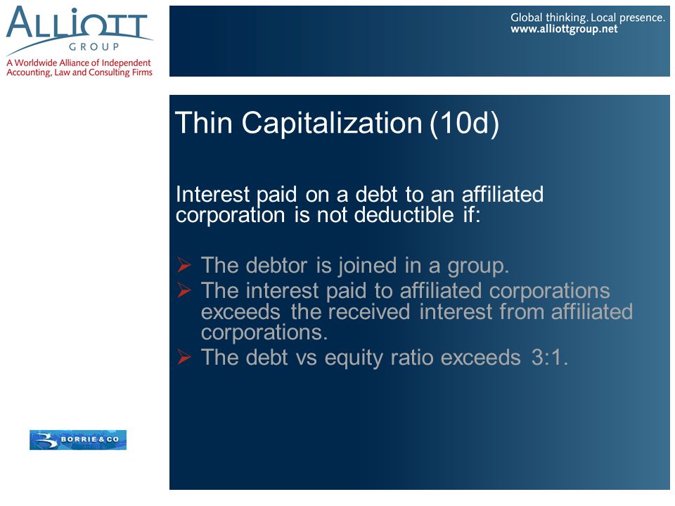 Thin Capitalization (10d)