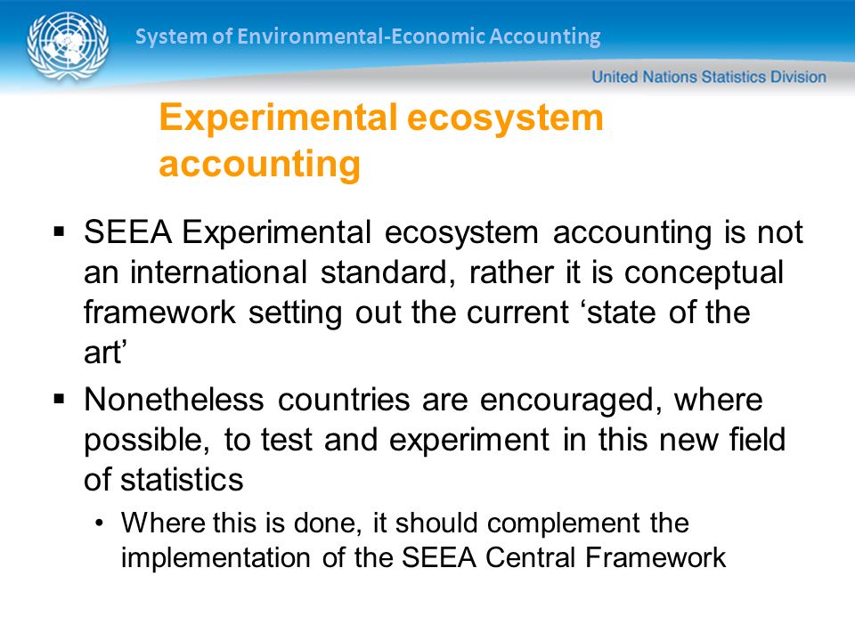 Experimental ecosystem accounting