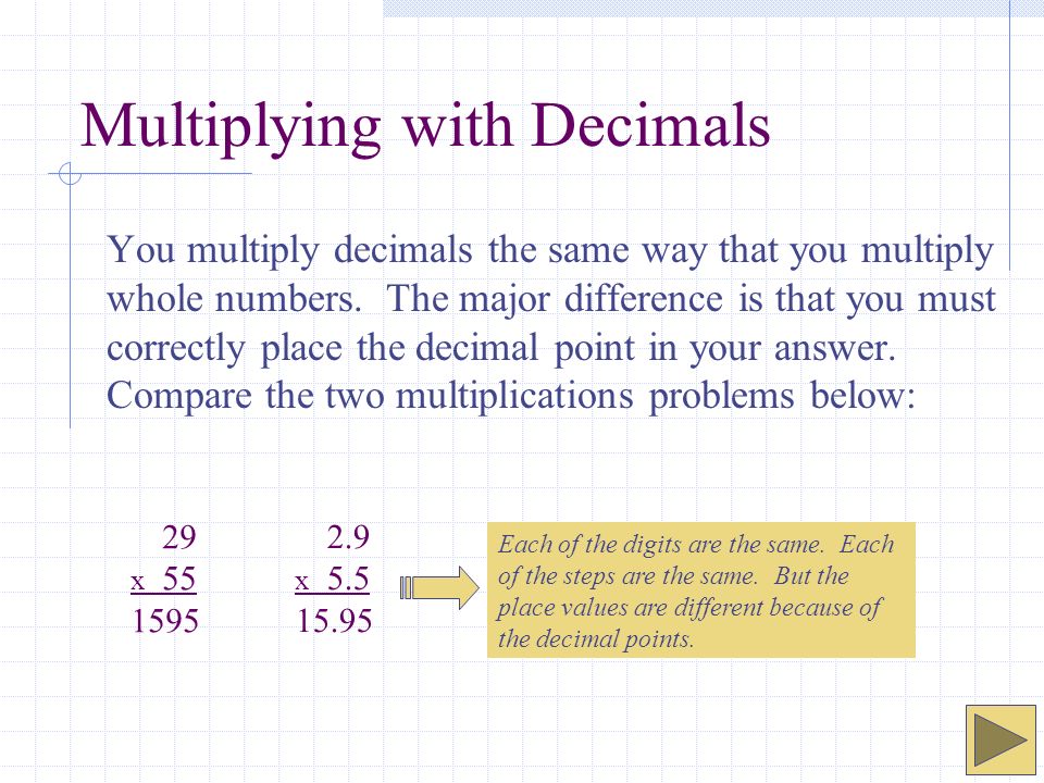 Multiplying with Decimals