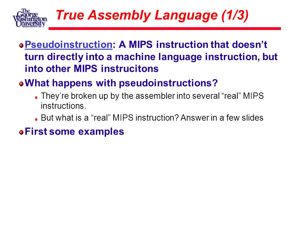 True Assembly Language (1/3)