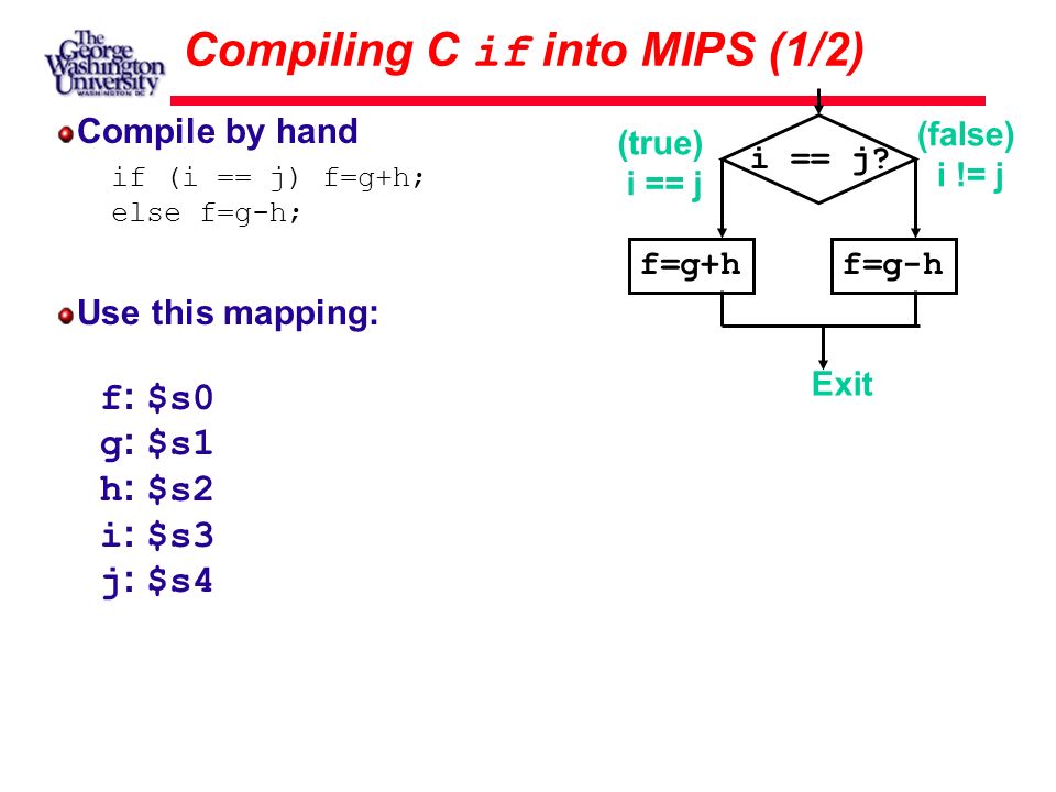 Compiling C if into MIPS (1/2)