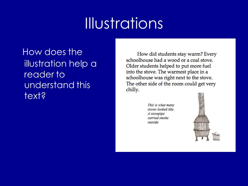 Illustrations How does the illustration help a reader to understand this text