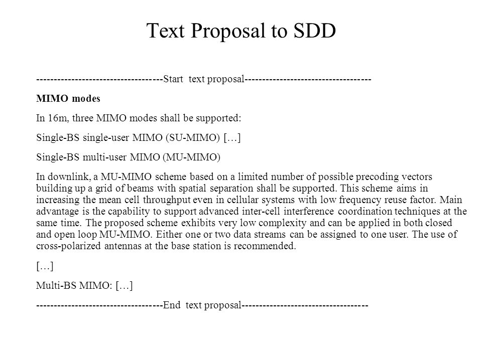 Text Proposal to SDD Start text proposal