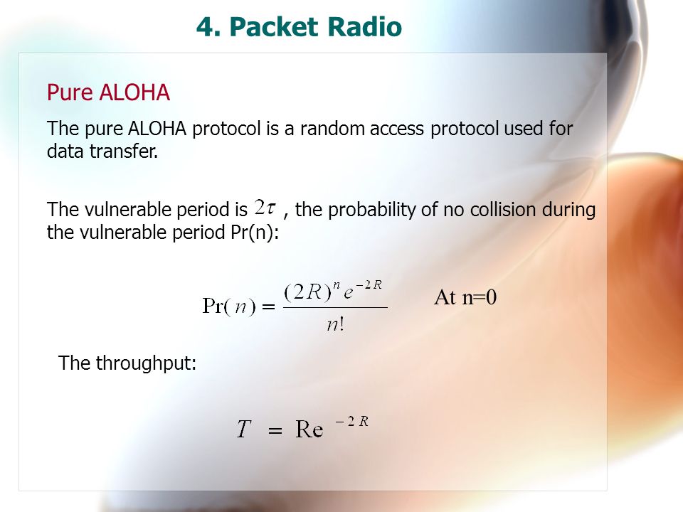 4. Packet Radio Pure ALOHA At n=0