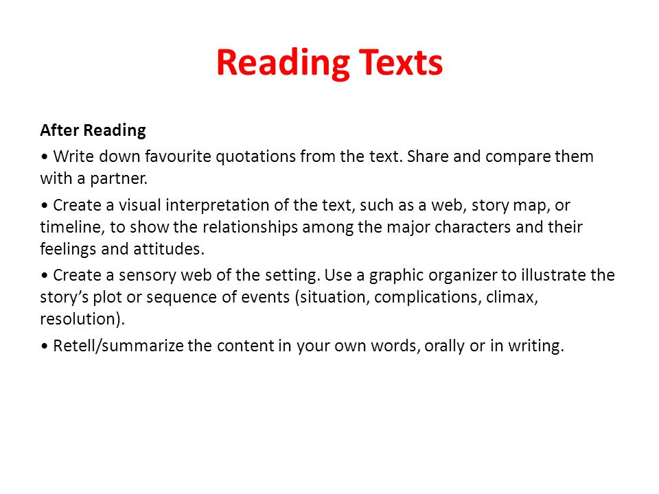 Reading Texts