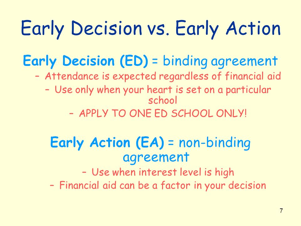 Early Decision vs. Early Action