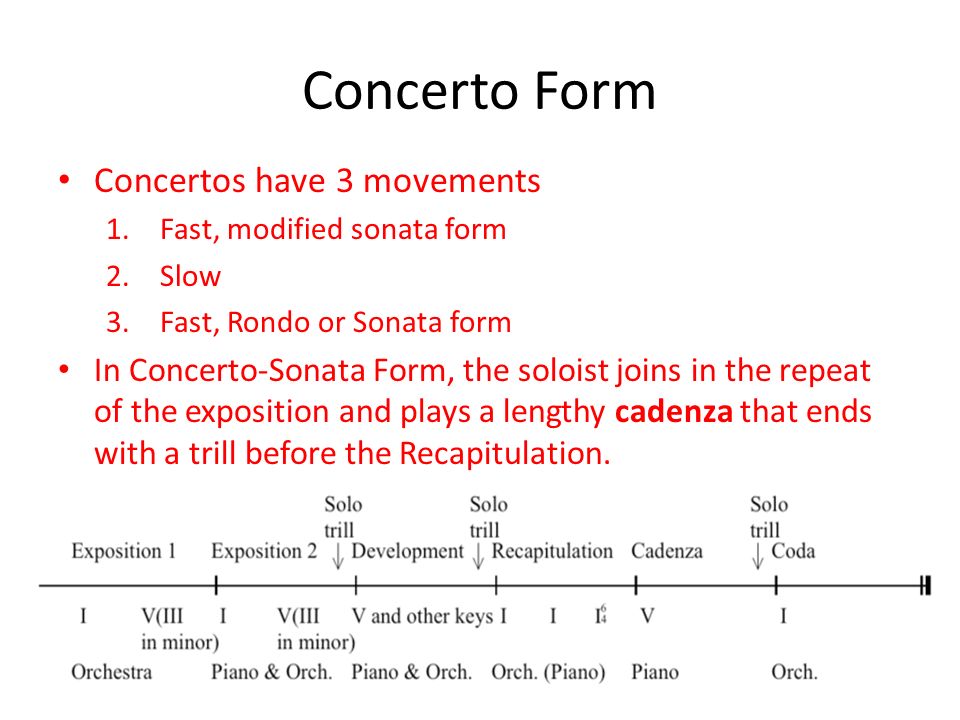 Concerto Form Concertos have 3 movements