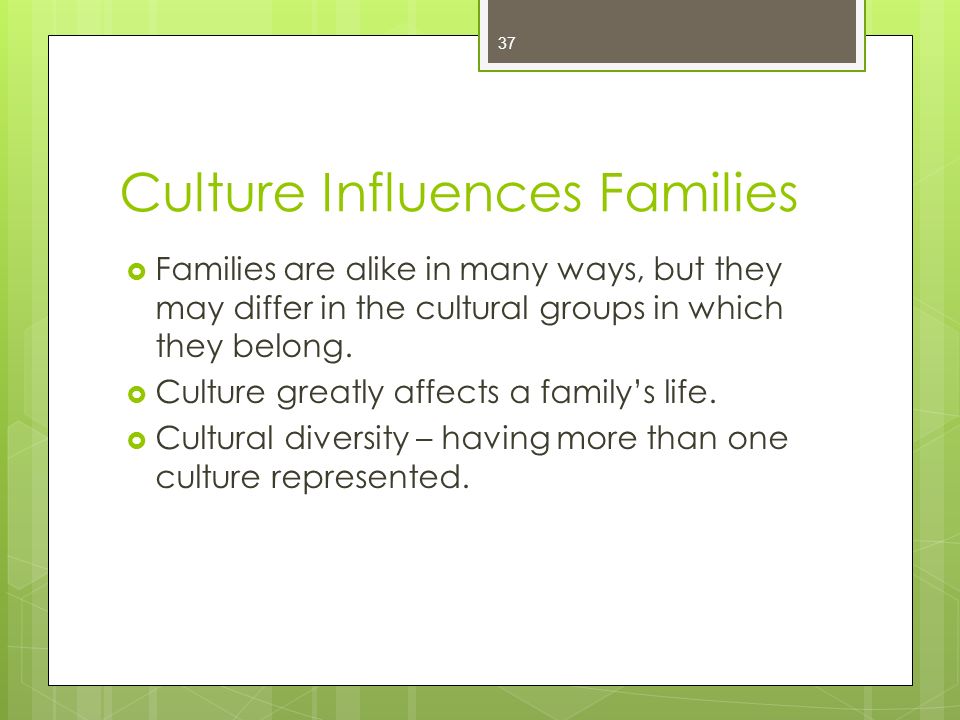 Culture Influences Families