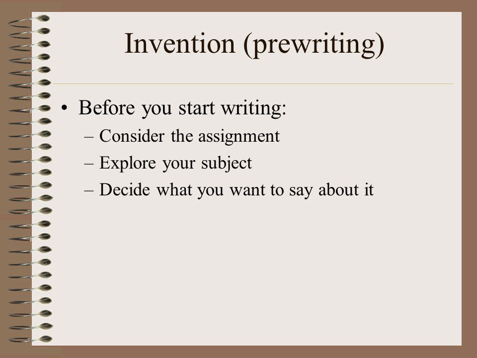 Invention (prewriting)