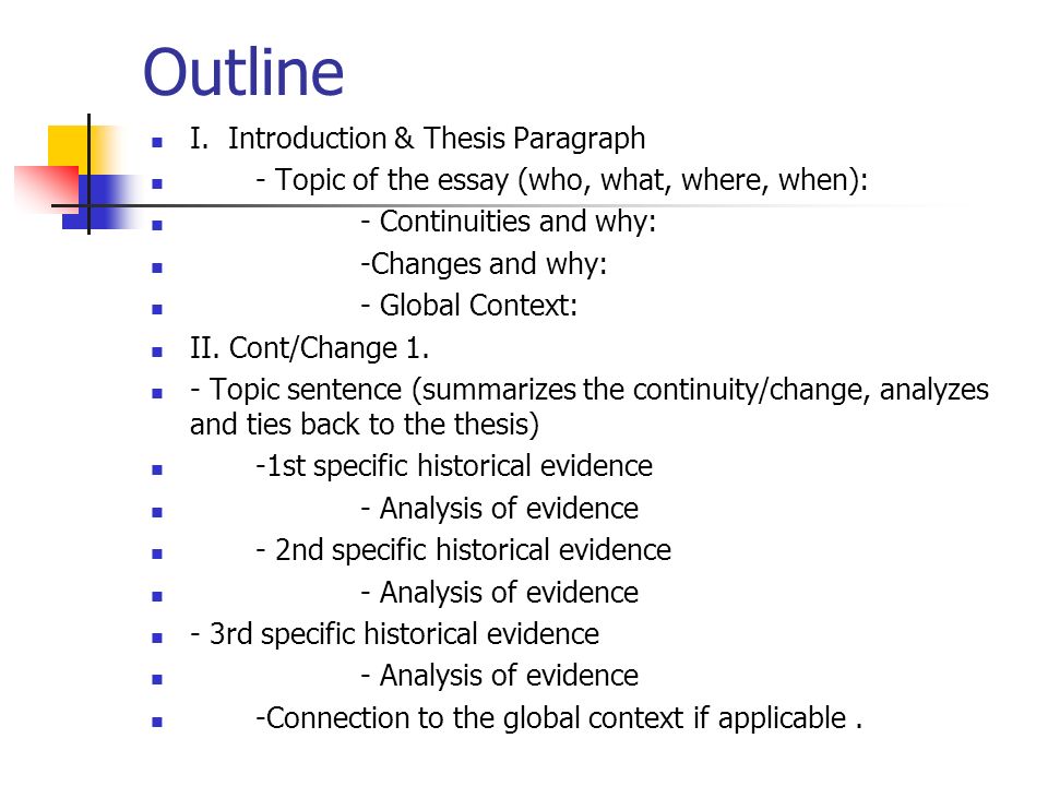 Outline I. Introduction & Thesis Paragraph