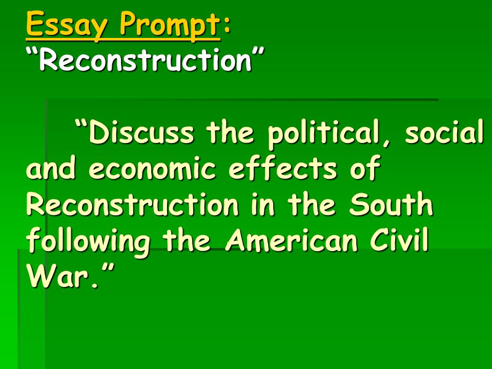 civil war reconstruction essay
