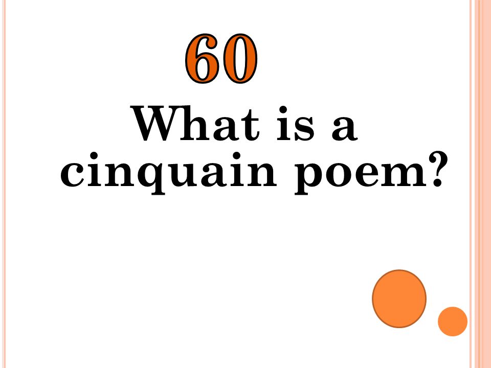 60 What is a cinquain poem