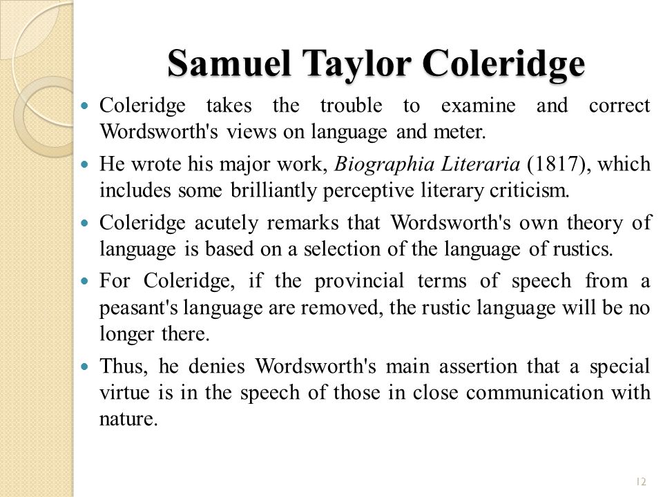 Реферат: Wordsworth And Coleridge Essay Research Paper Wordsworth