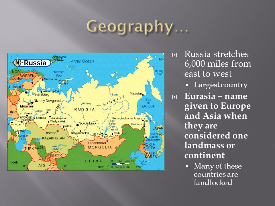 Is Russia landlocked. Russia is situated in europe and asia