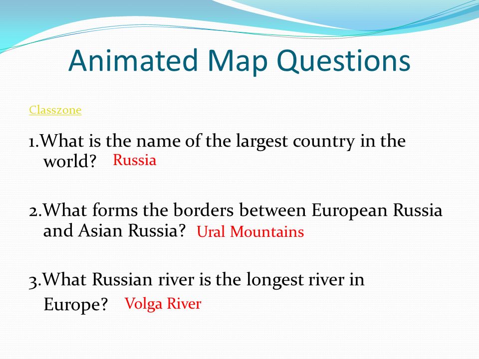 Animated Map Questions