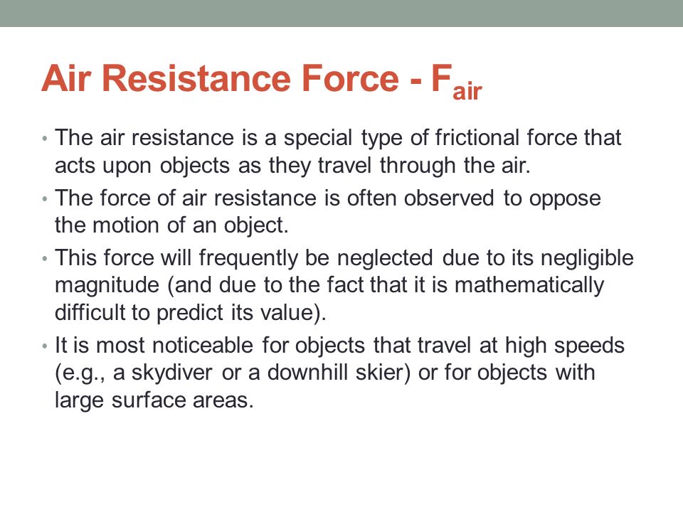 Air Resistance Force - Fair