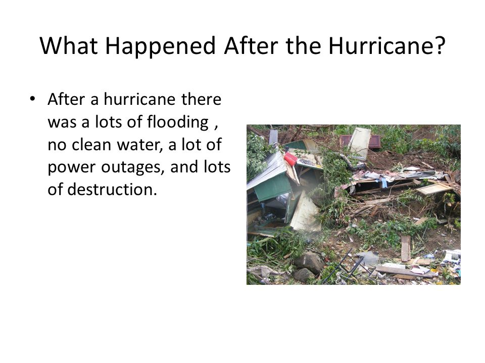What Happened After the Hurricane