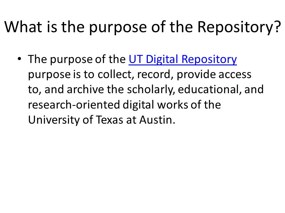What is the purpose of the Repository