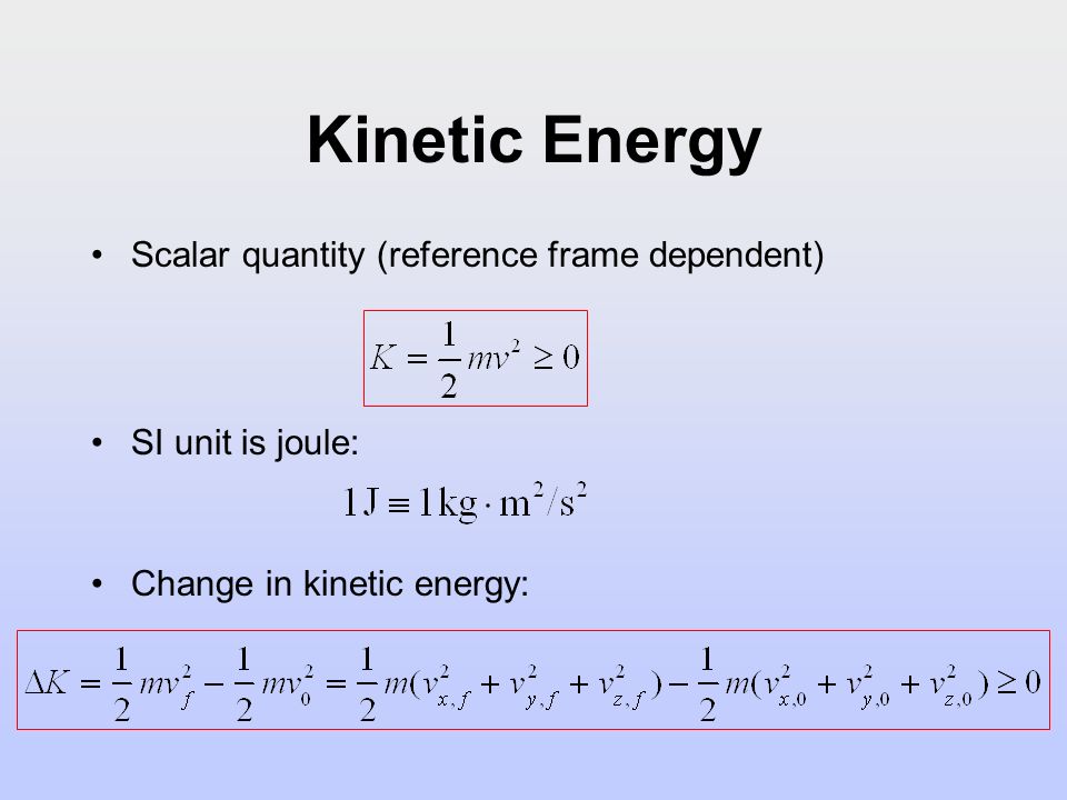 change in kinetic energy equation