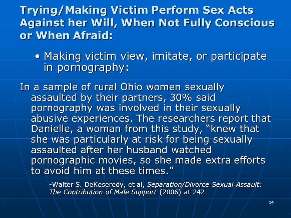Making victim view, imitate, or participate in pornography: