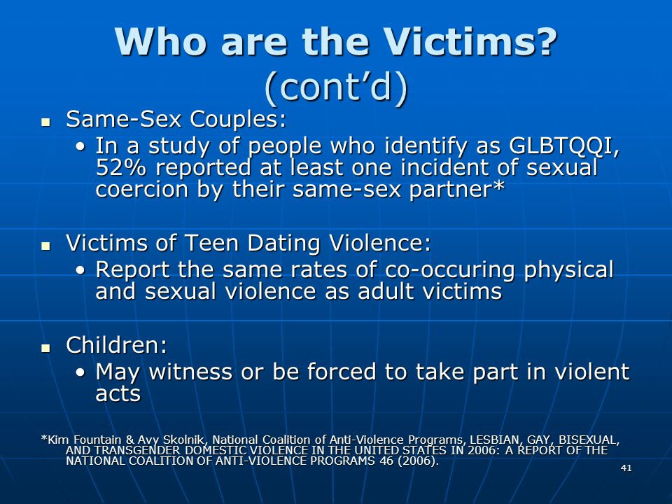 Who are the Victims (cont’d)