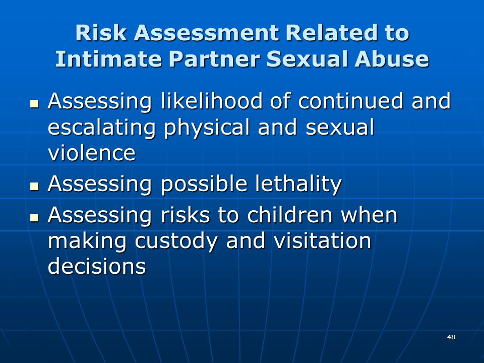 Risk Assessment Related to Intimate Partner Sexual Abuse