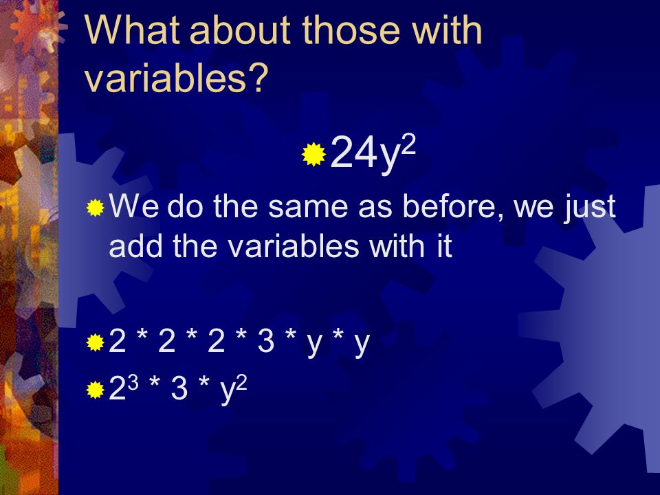 What about those with variables