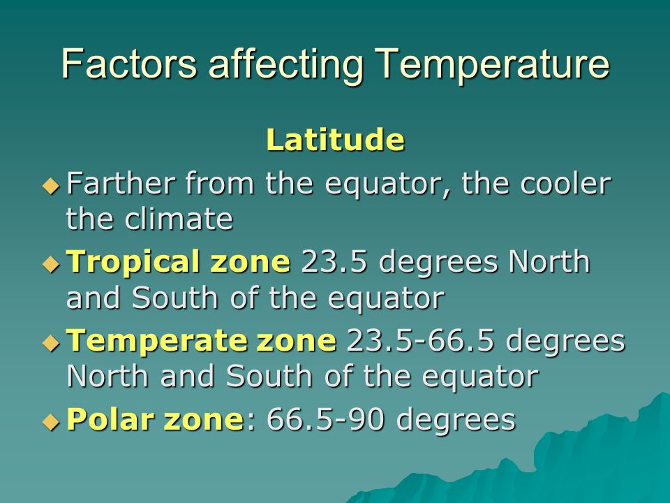 Factors affecting Temperature