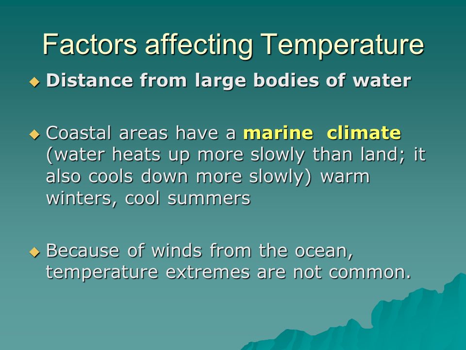 Factors affecting Temperature