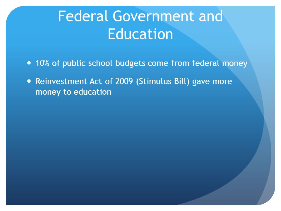 Federal Government and Education