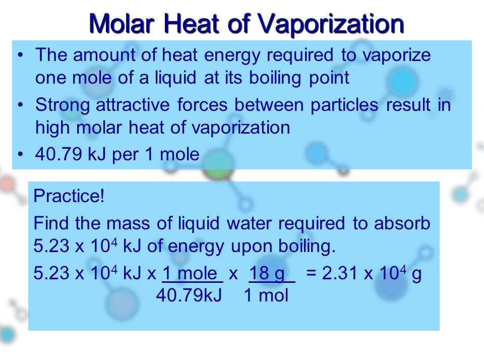 Molar Heat of Vaporization