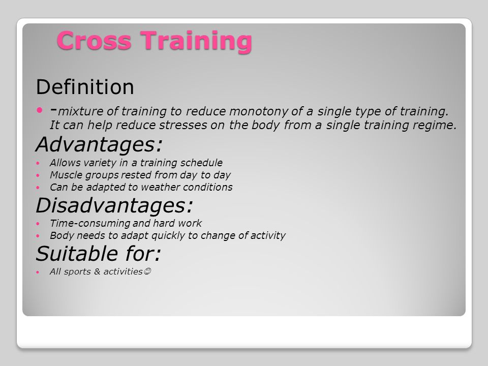 I. Introduction to Cross-Training