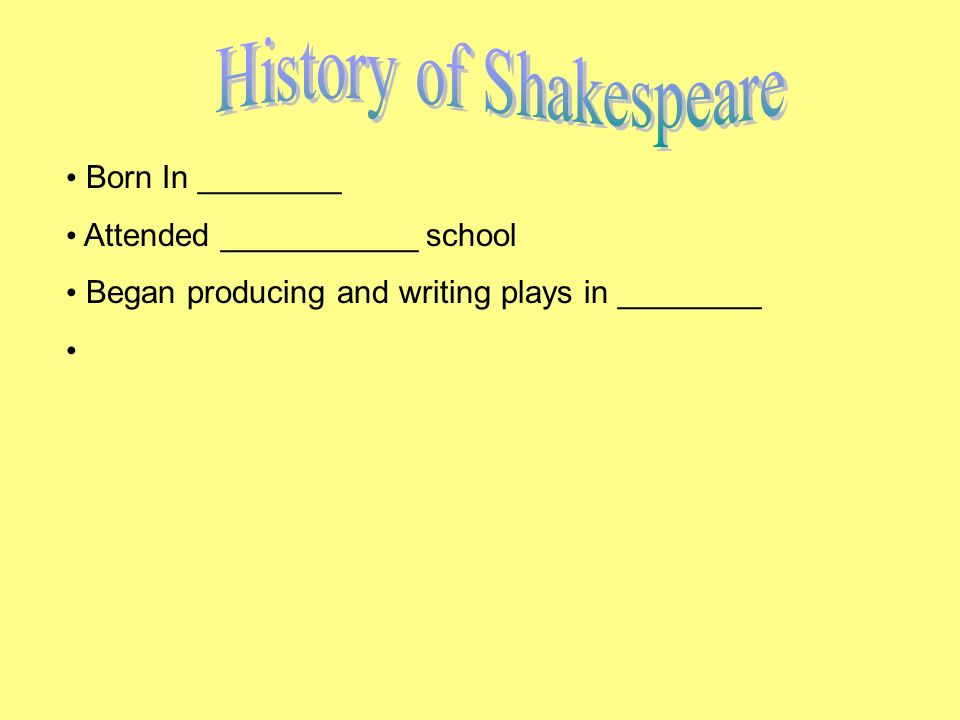 History of Shakespeare