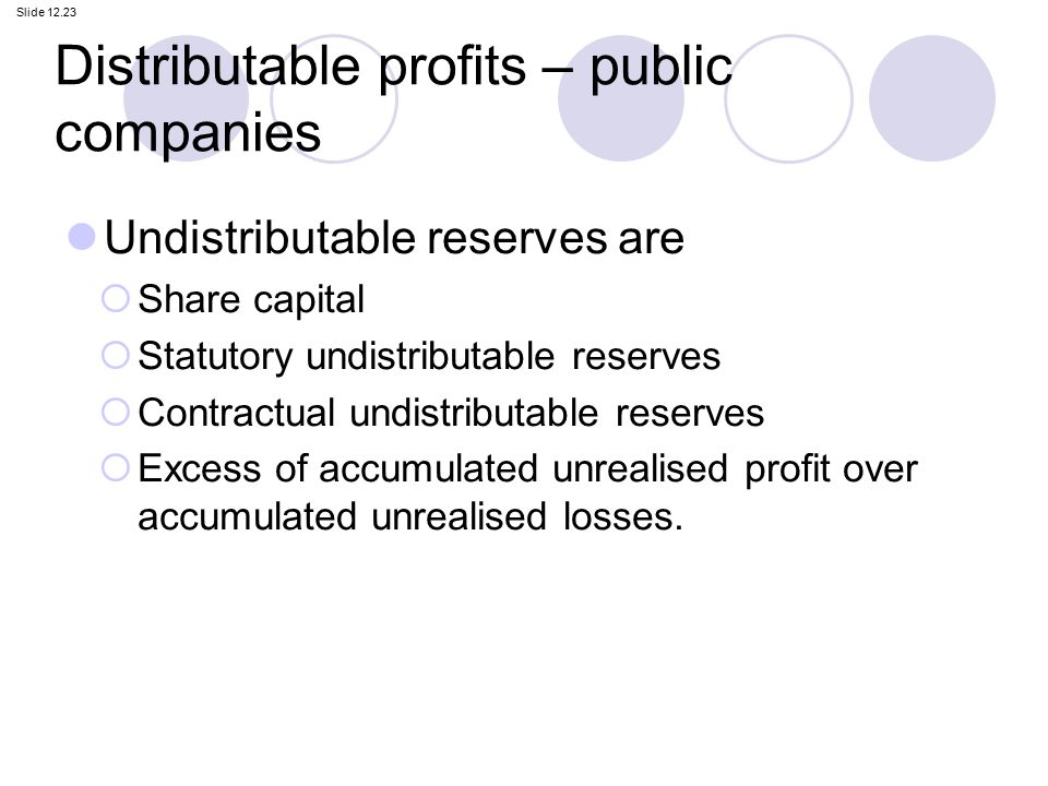 Share Capital, Distributable Profits and Reduction of Capital - ppt video  online download