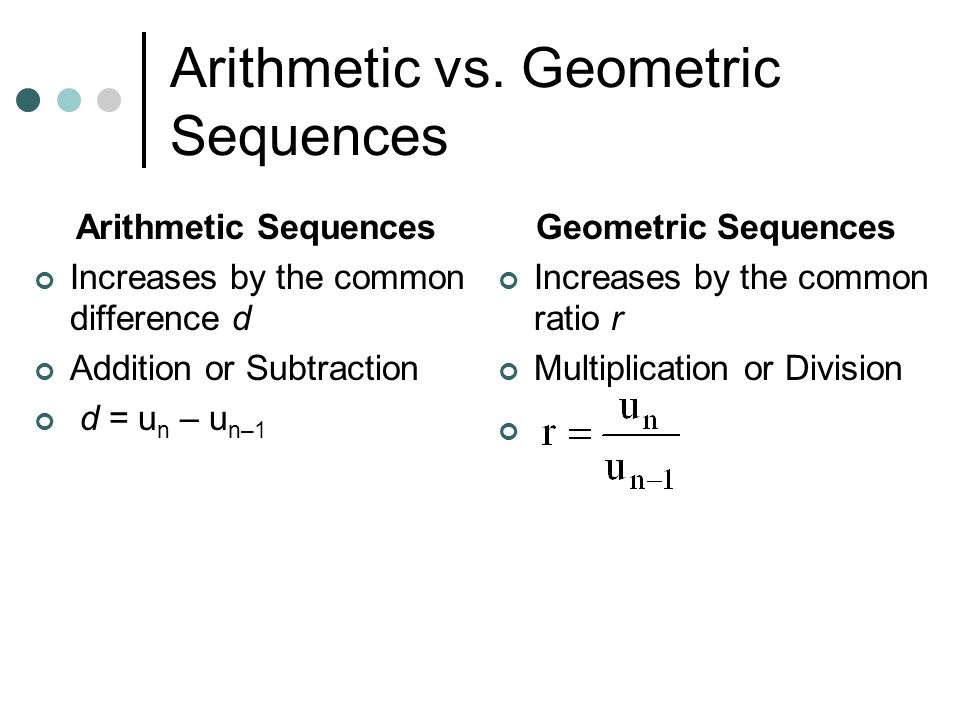 Arithmetic vs. Geometric Sequences