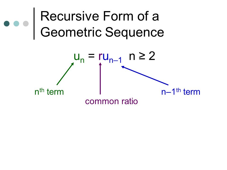 Recursive Form of a Geometric Sequence