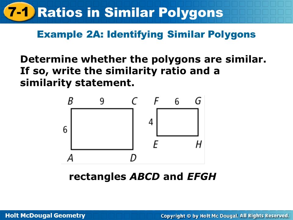 Example 2A: Identifying Similar Polygons
