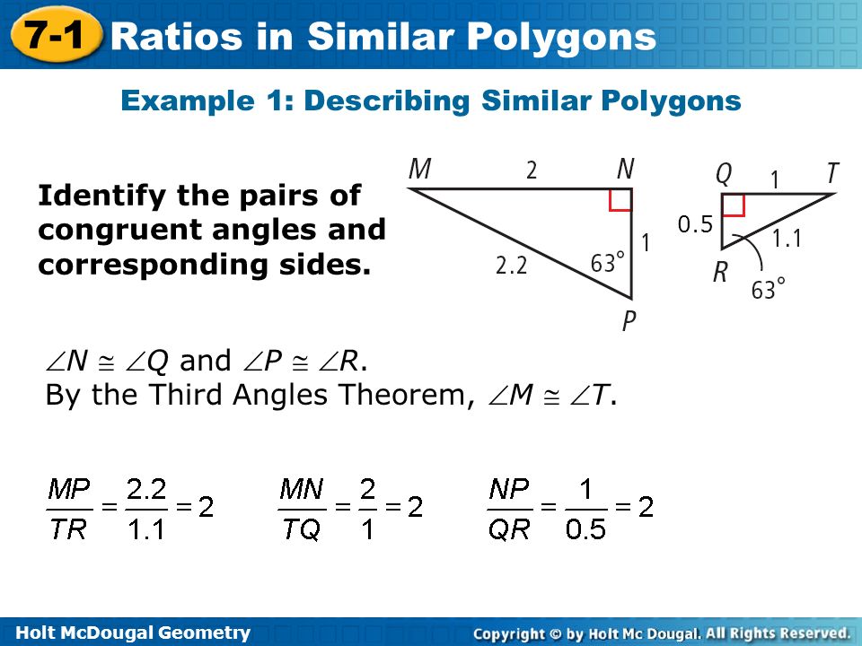 Example 1: Describing Similar Polygons