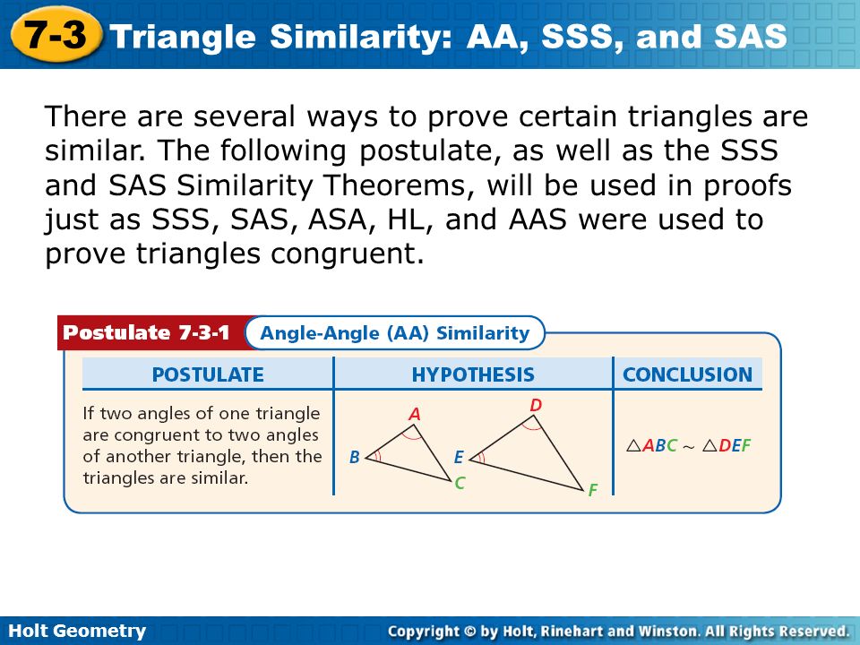 There are several ways to prove certain triangles are similar