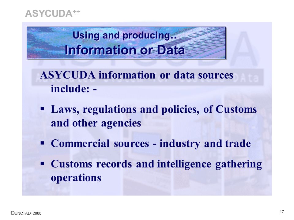Using and producing.. Information or Data